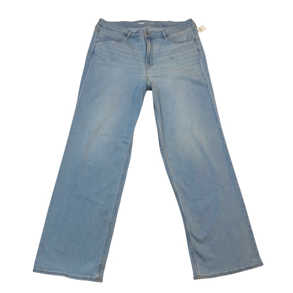 Old Navy Womens 18 Tall High Waisted Wide Leg Light Wash Denim Jeans 1166